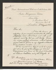 Nachlass Franz Steindachner, Brief von Arthur Diósy an Franz Steindachner (03.08.1883), Inv.Nr. 107.03, Seite 1
